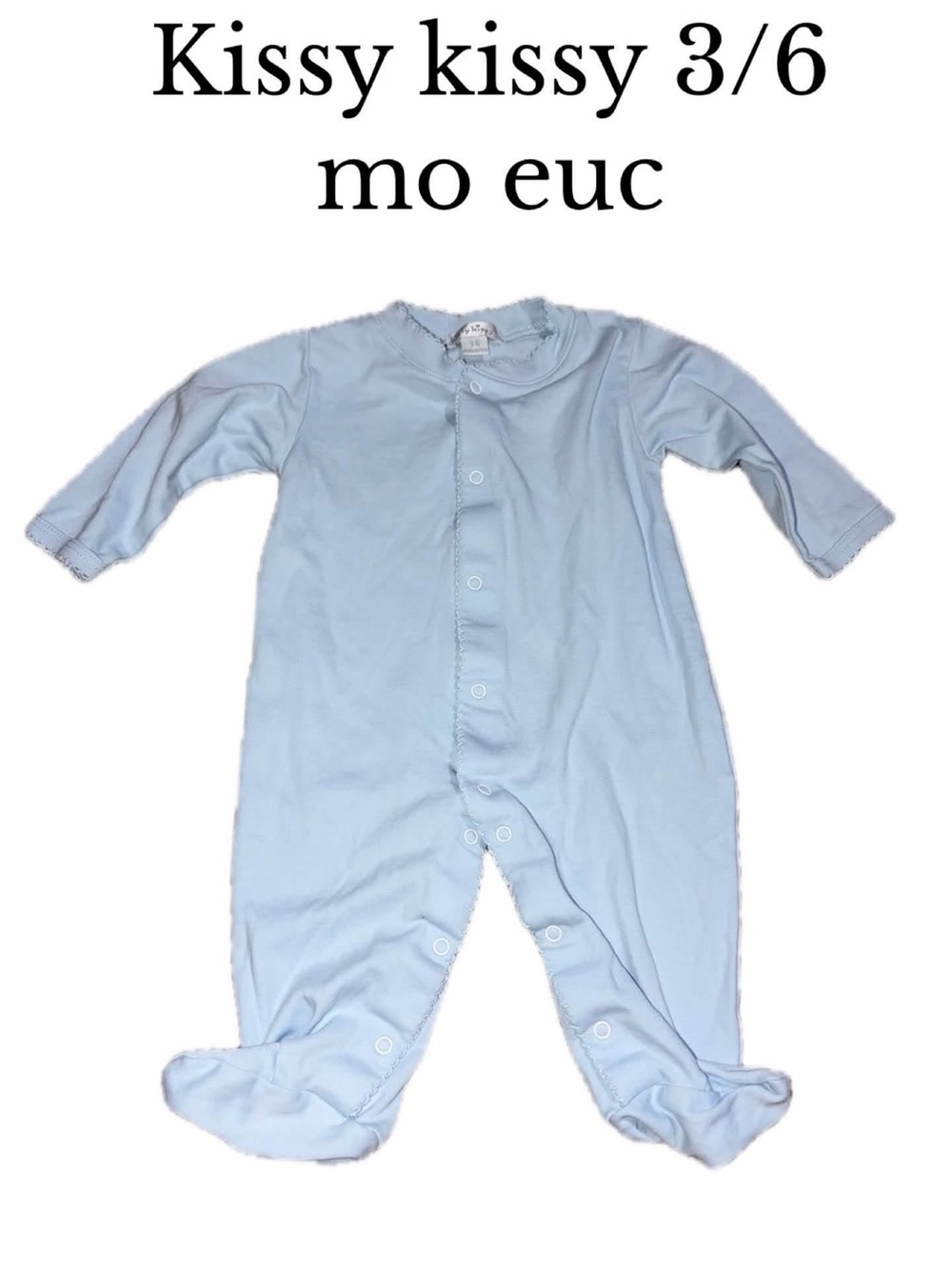 Kissy kissy 3-6 month blue Pima cotton pajamas